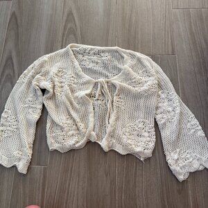 Cream Crochet Sweater